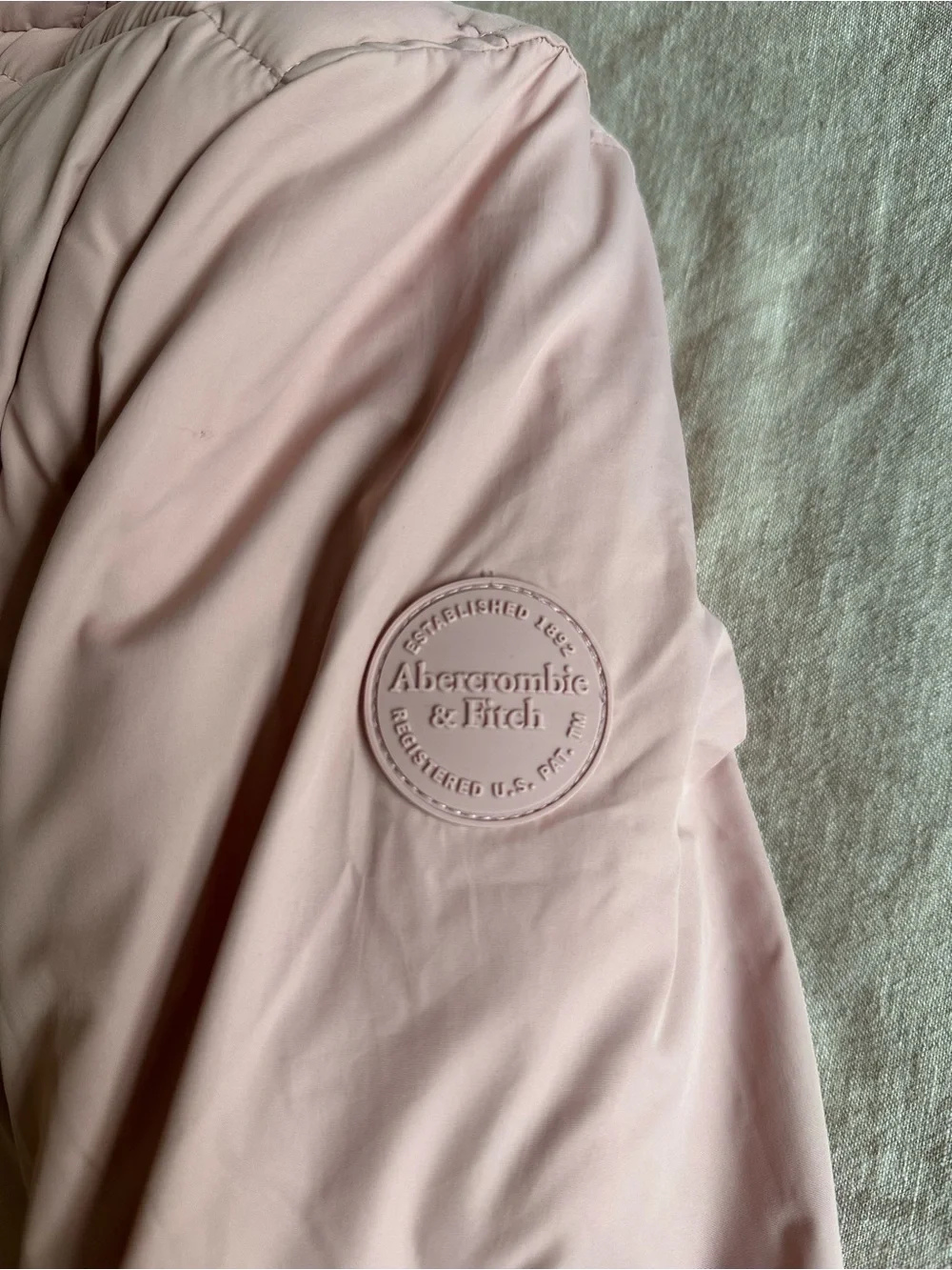 Abercrombie Kids A&F Ultra Puffer Jacket Pink Faux Fur Hood Girls 9/10